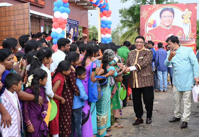 Bro Andrew Richard celebrates his 60th Birthday with grandneur amidst a large number of devotees here on Sunday, 16th, 2023, at Grace Ministry Prayer Centre Budigere in Bangalore with a myriad of wishes.